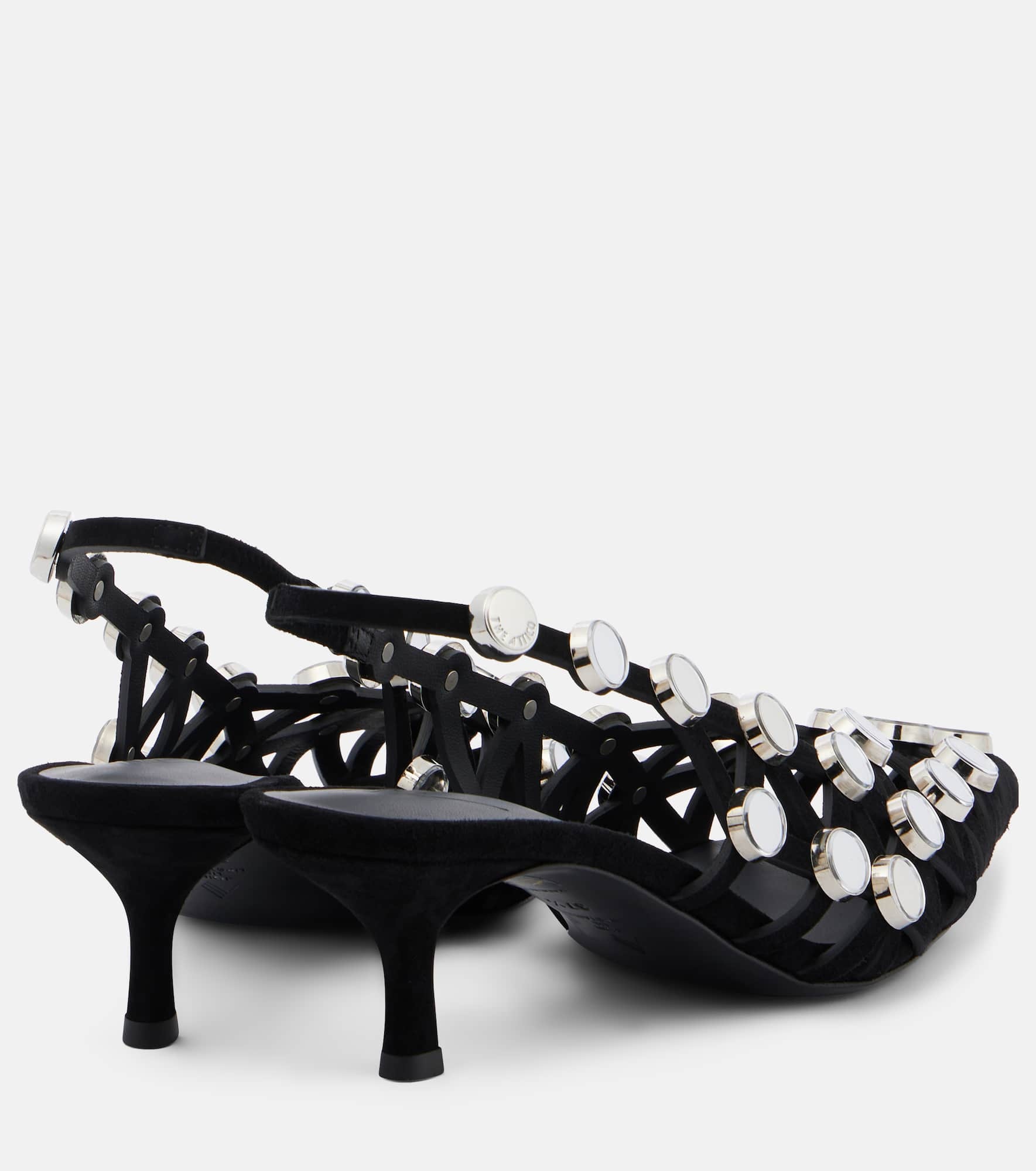 Embellished leather mules - 2