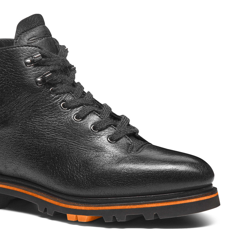 Men's black leather hiking boot 5