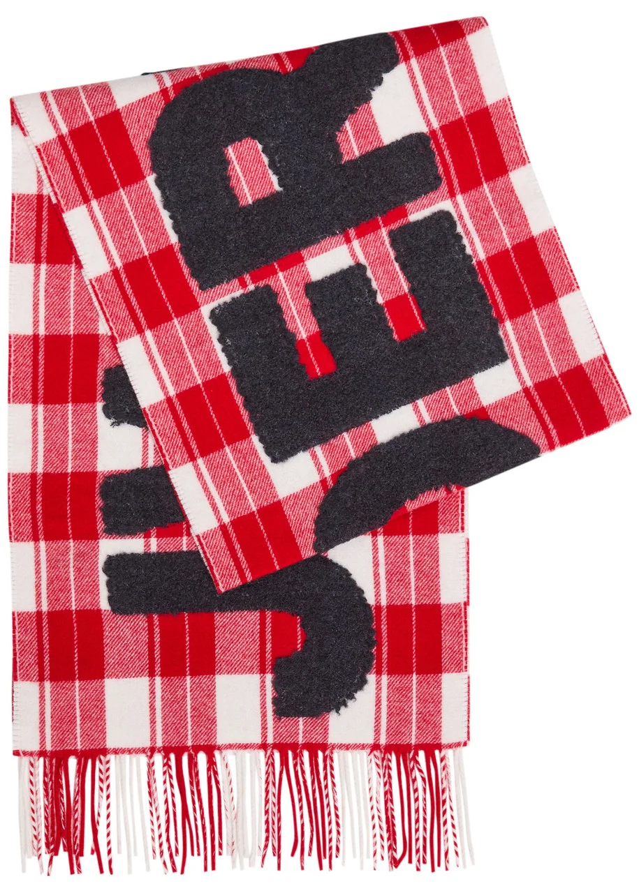 JW Anderson Logo Checked Wool-blend Scarf - 1