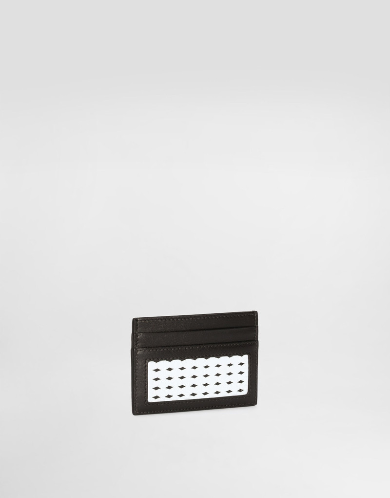 Dolce & Gabbana Woven plongé calfskin card holder outlook