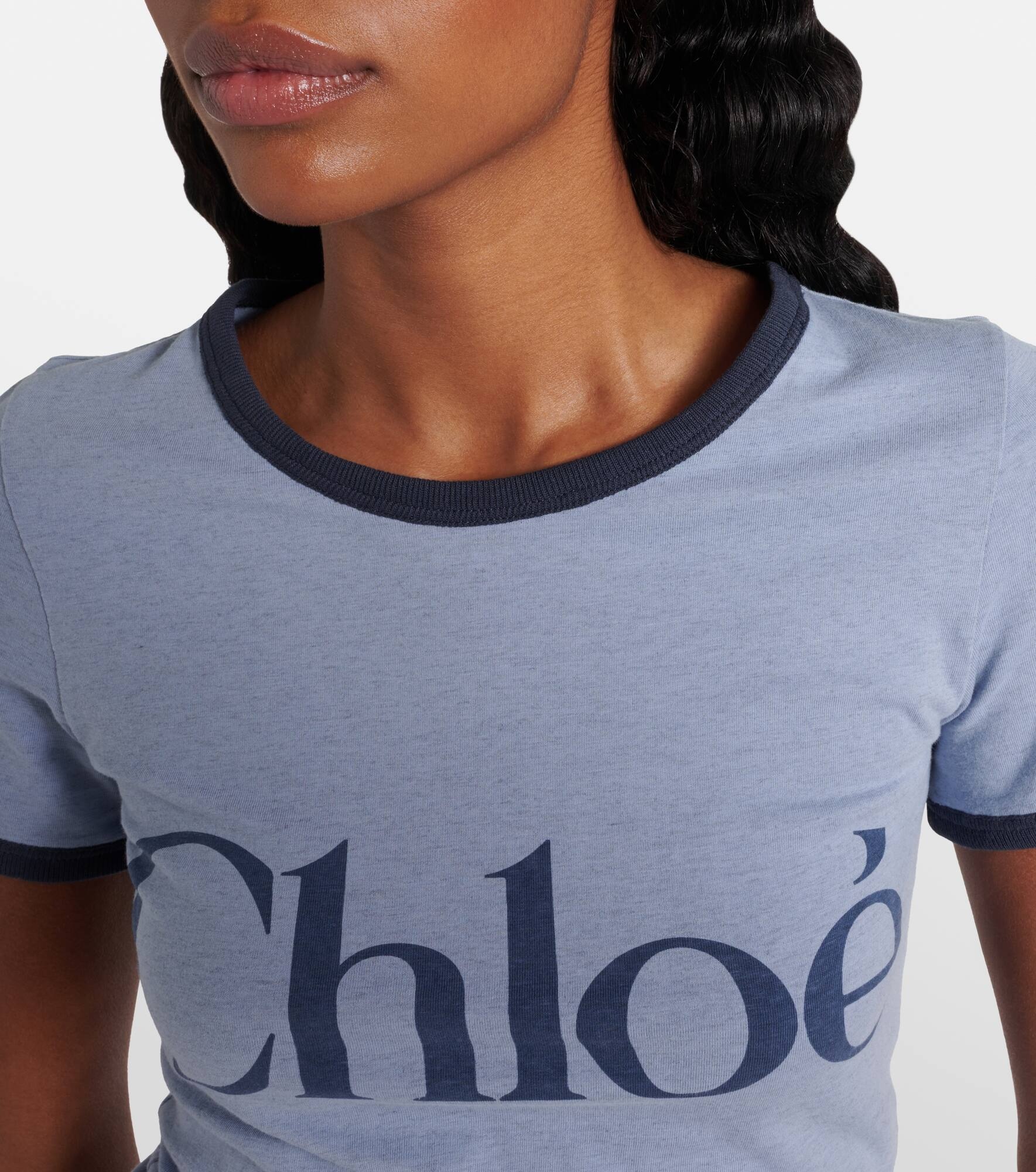 Logo cotton-blend jersey T-shirt - 4