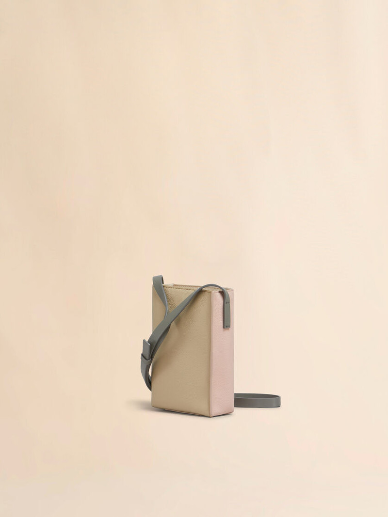 Marni LIGHT PINK AND BEIGE LEATHER MUSEO NANO BAG WITH MARNI SYMBOL EMBROIDERY outlook
