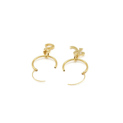 Raf Simons RS Logo Gold Earrings in Gold outlook