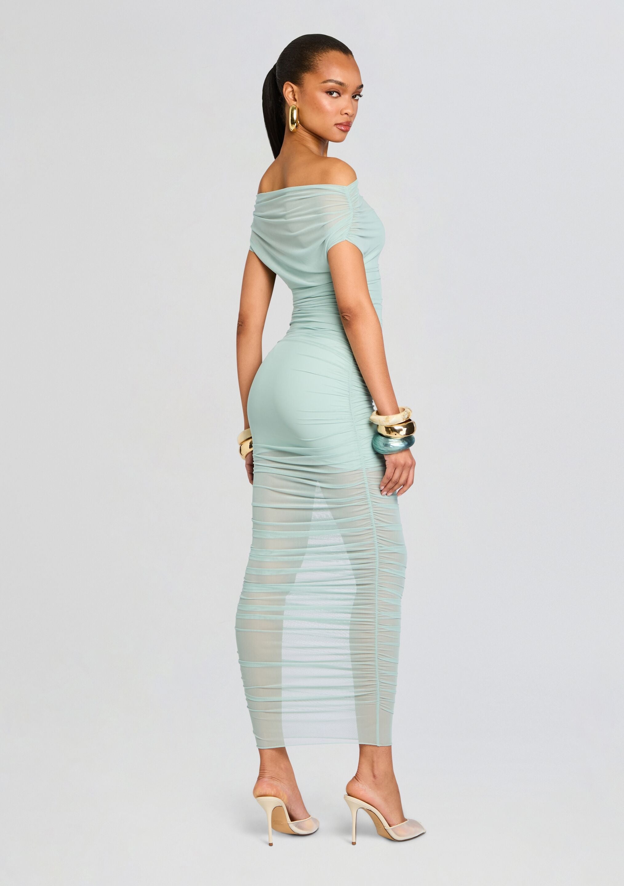 NOEL MESH MIDI DRESS - 4