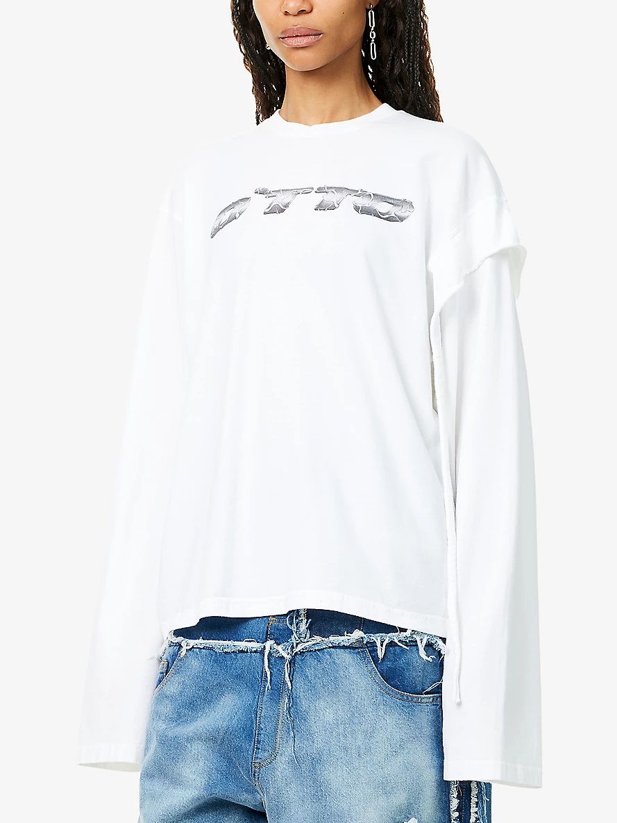 Grafik Long-Sleeve Cotton-Jersey T-Shirt - 3