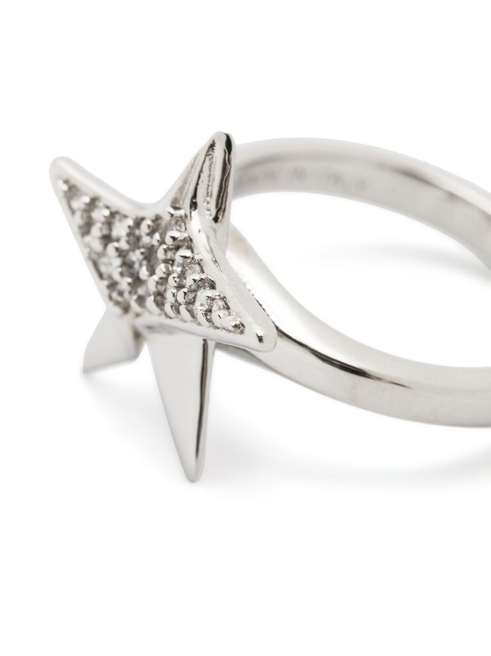 logo-engraved star-stud ring - 3