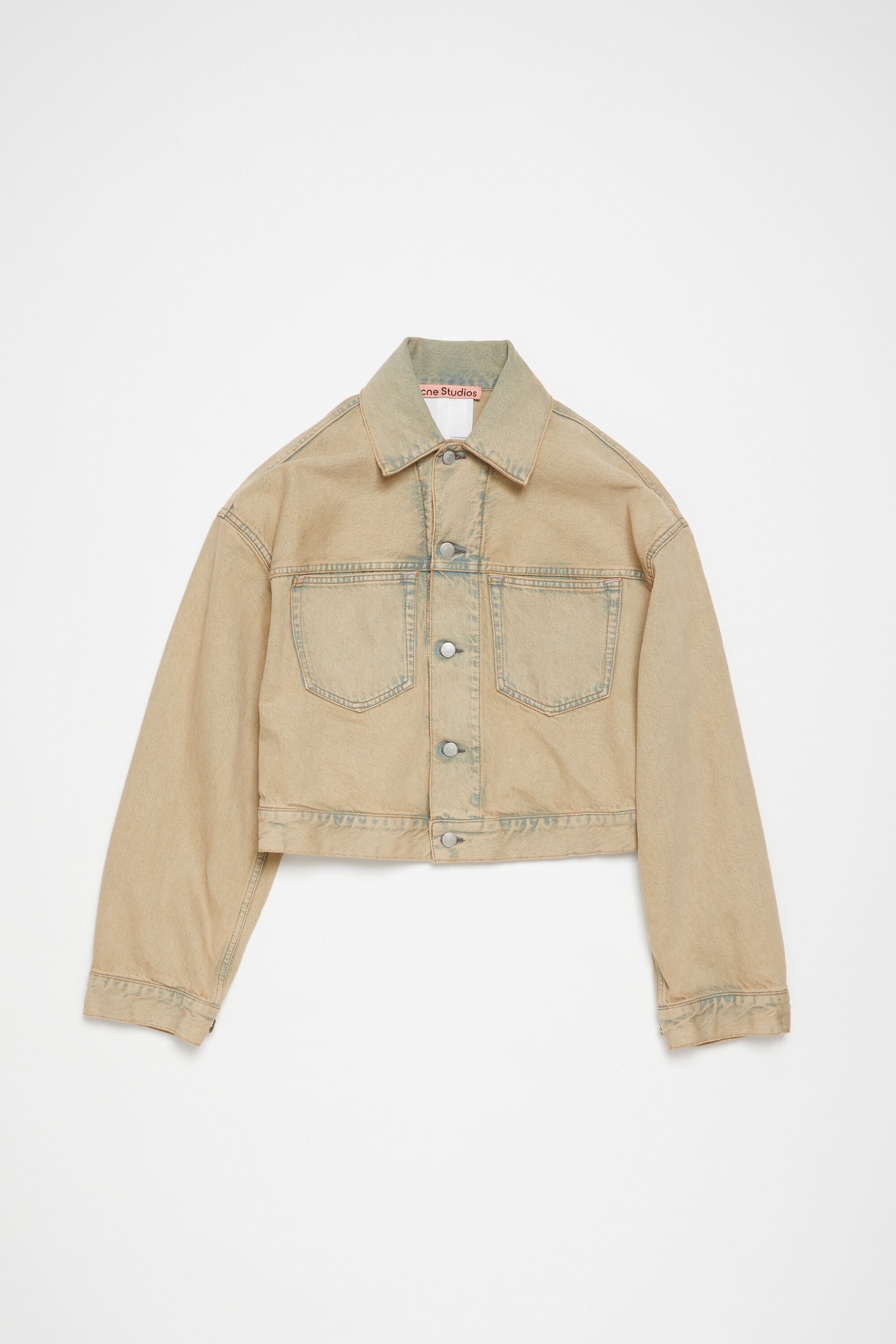 Denim jacket - Oversized cropped fit - Light Sand - 8