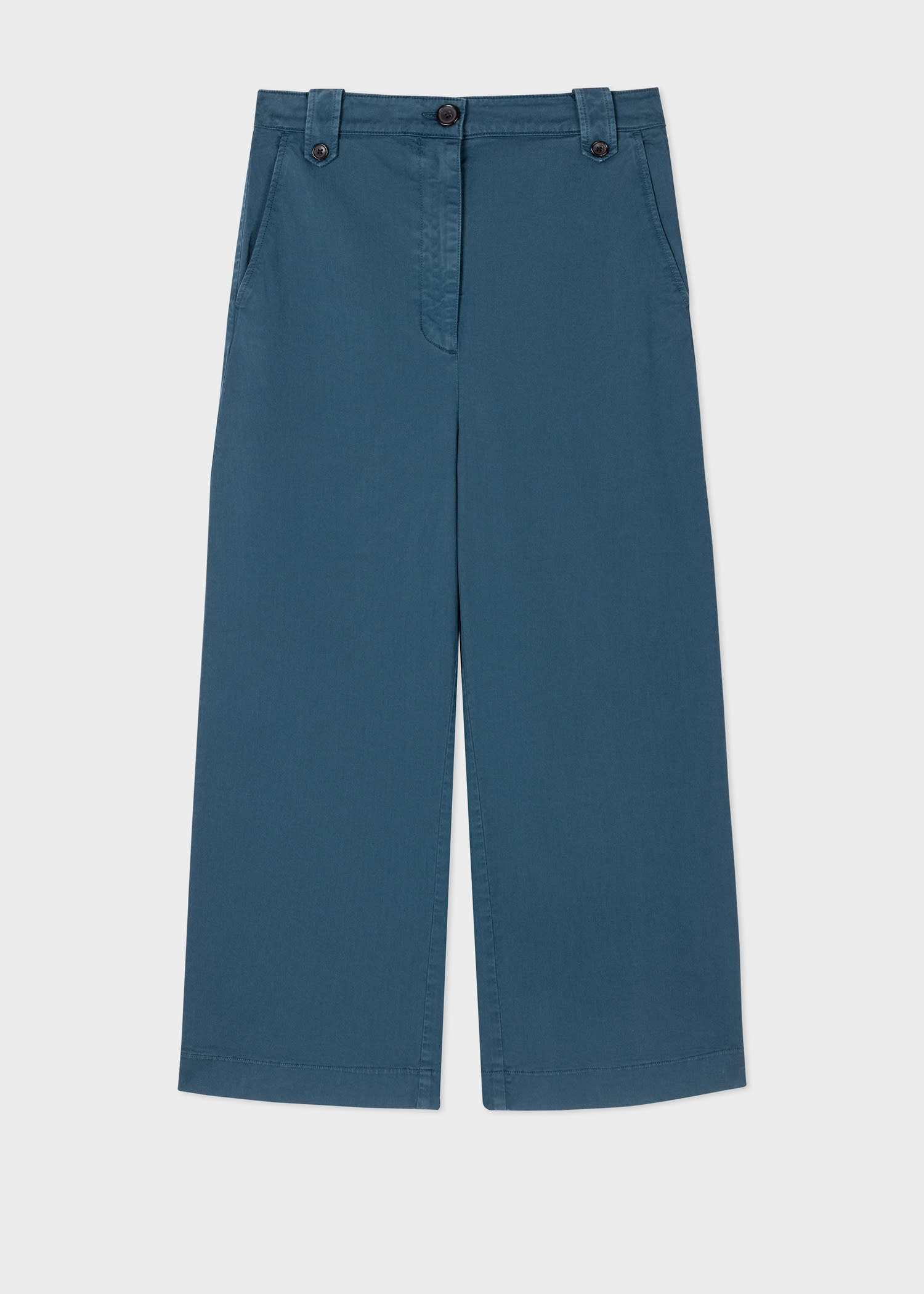 Stretch Cotton Straight-Fit Trousers - 1