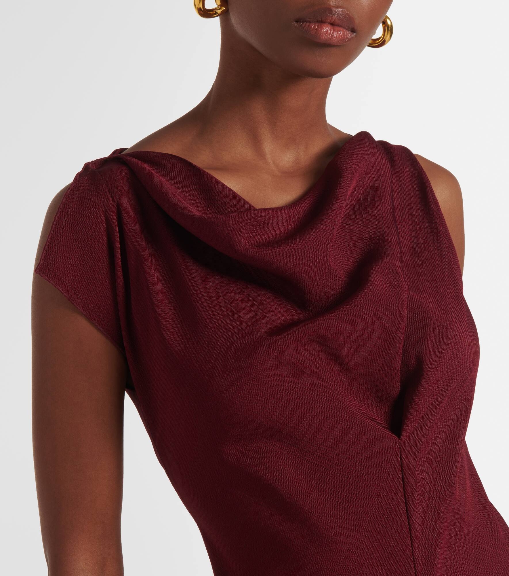 Deconstructed gathered midi dress - 4