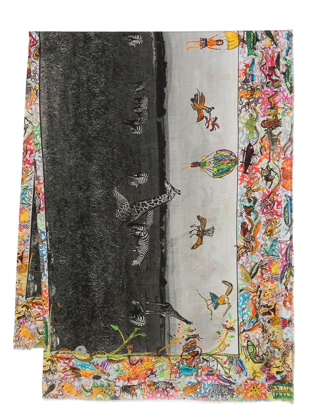 Giraffes and Zebras scarf - 1