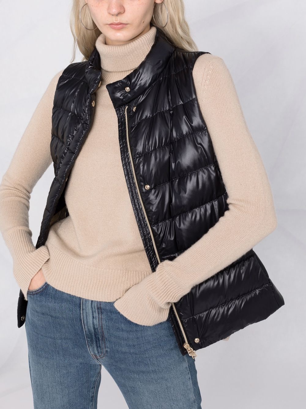 padded zip-up gilet - 5