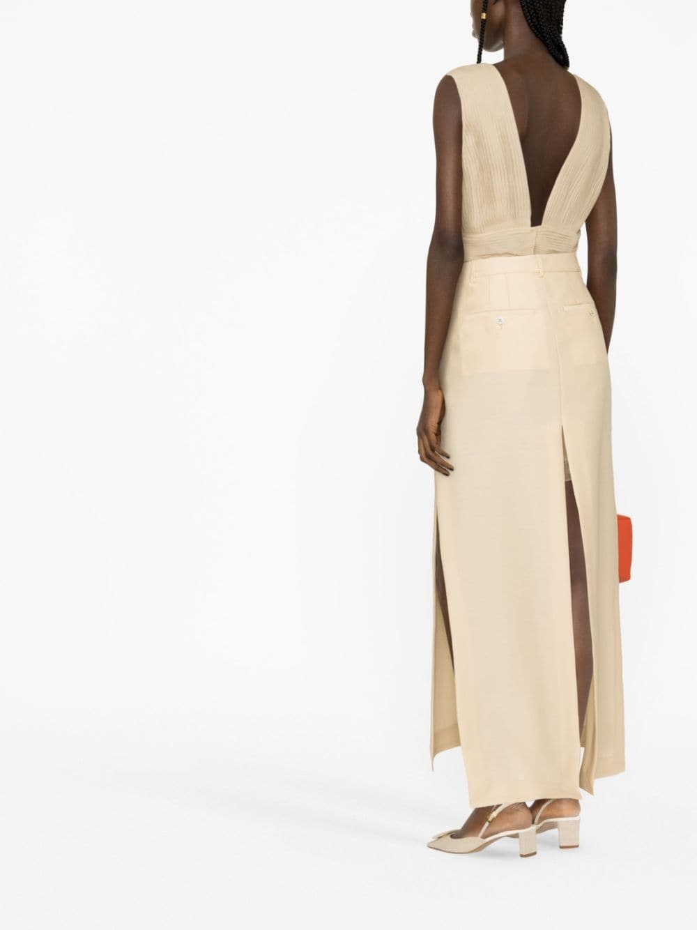 A-line slit maxi skirt - 4
