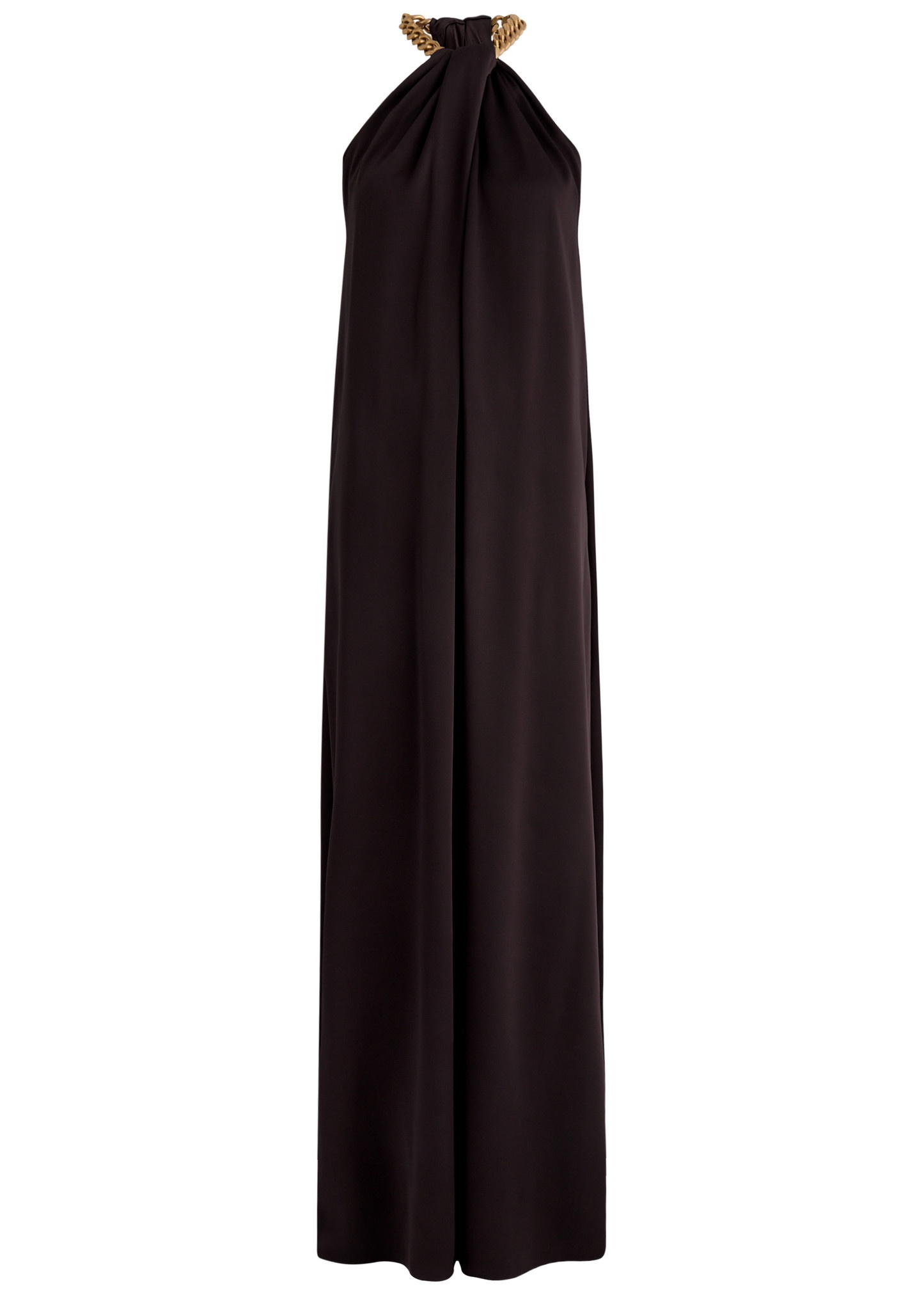 Chain-embellished satin gown - 1