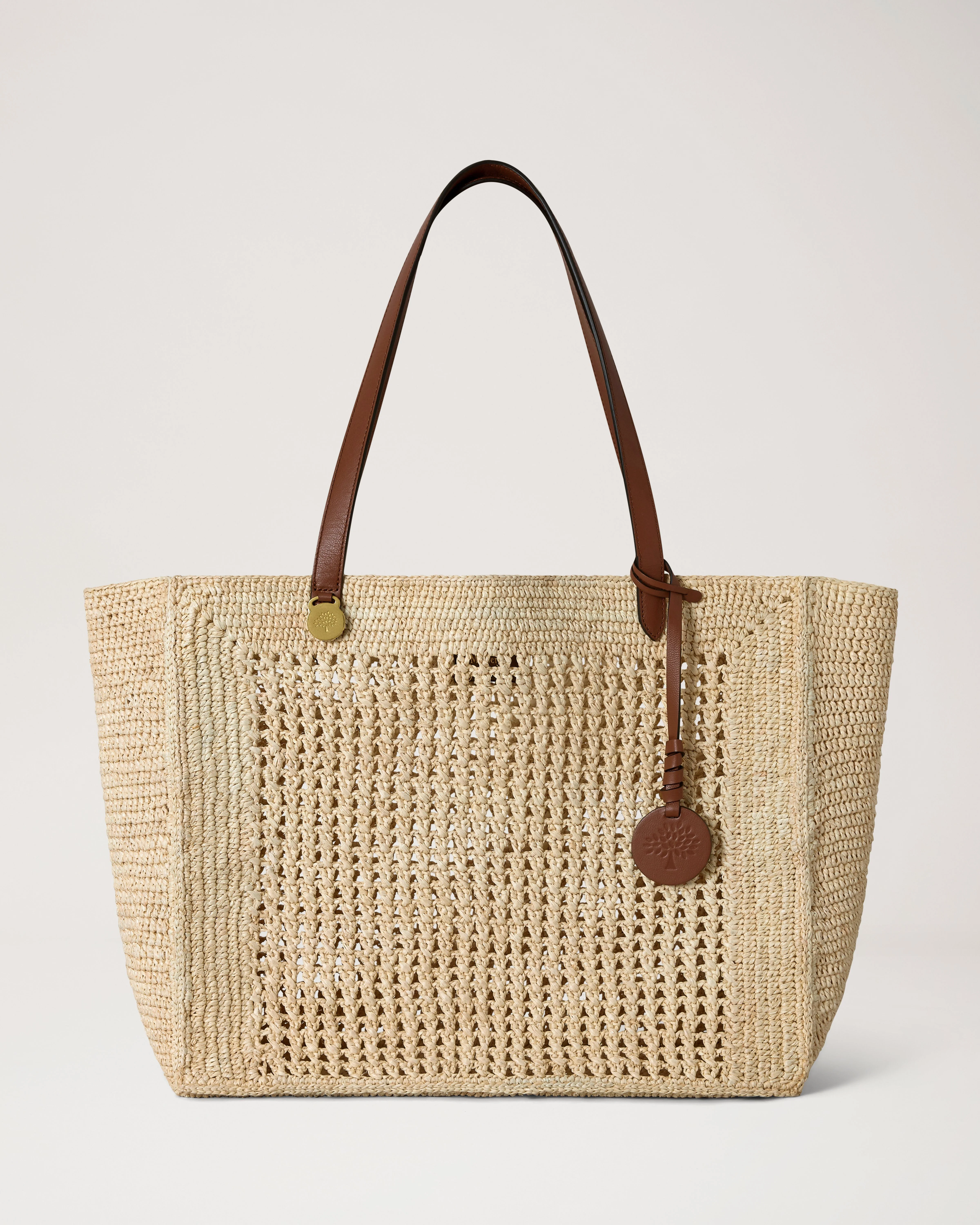 Crochet Tote Natural Crochet Raffia - 1
