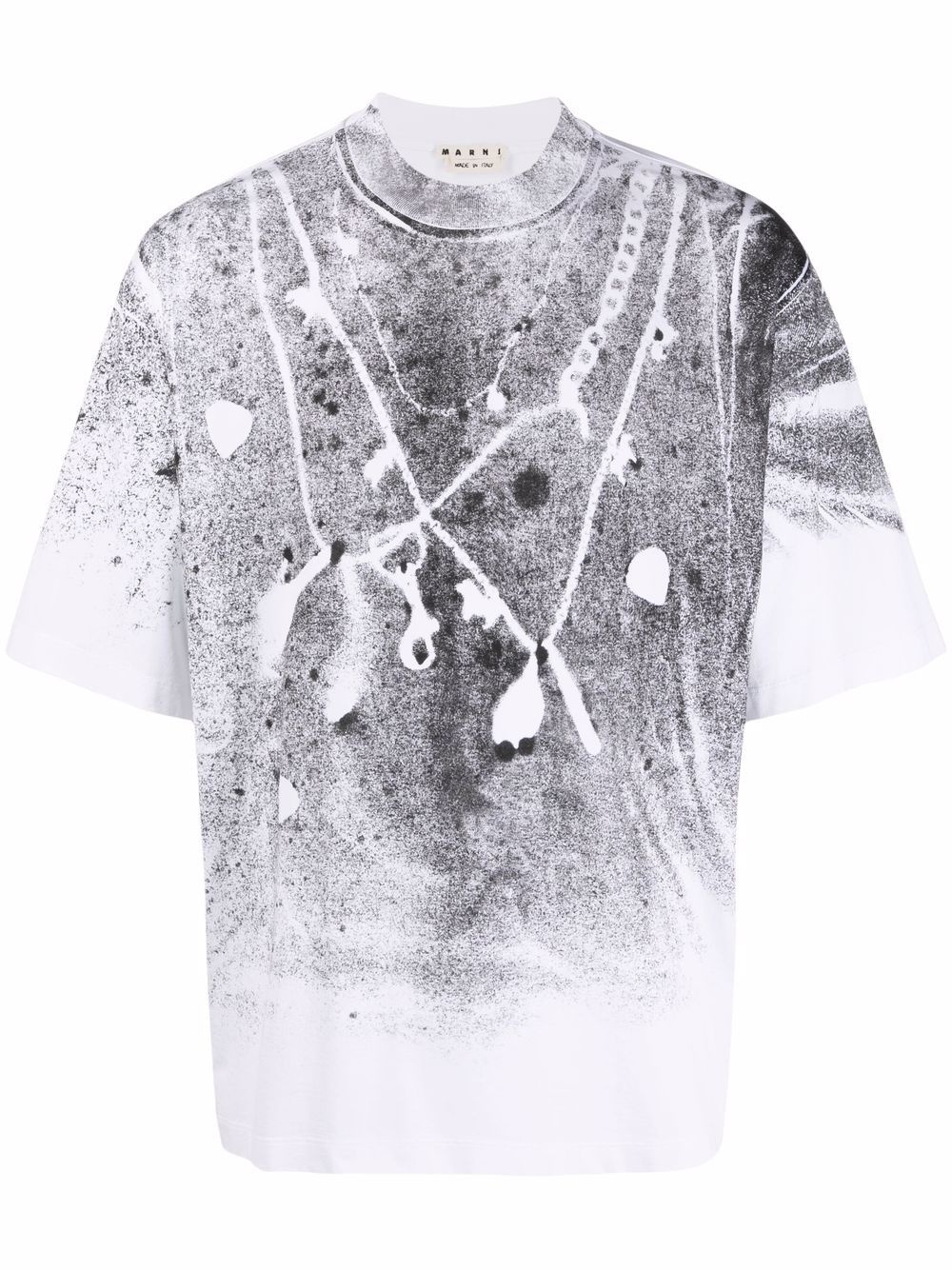 paint splatter-print T-shirt - 1