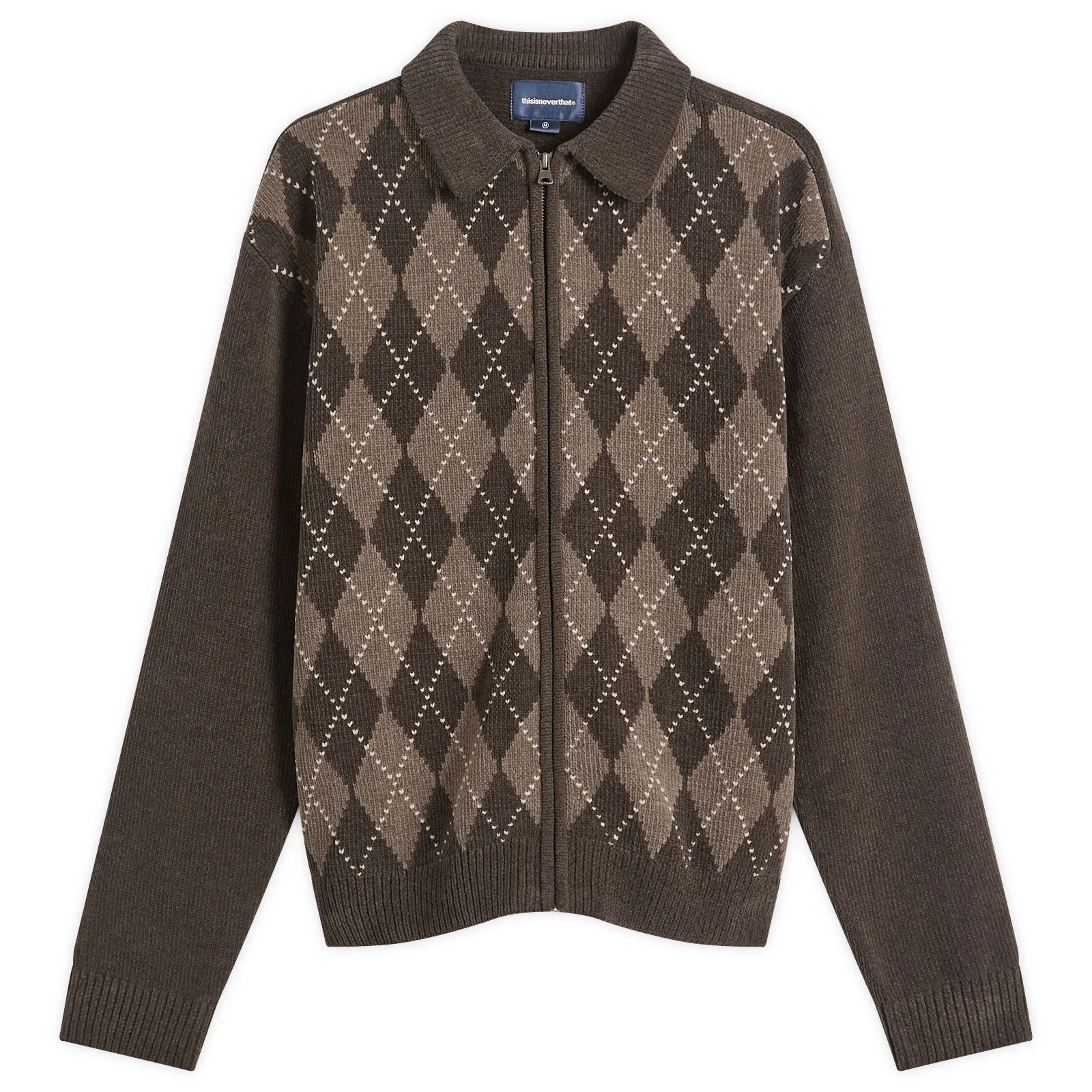 thisisneverthat Argyle Zip Knit Cardigan - 1