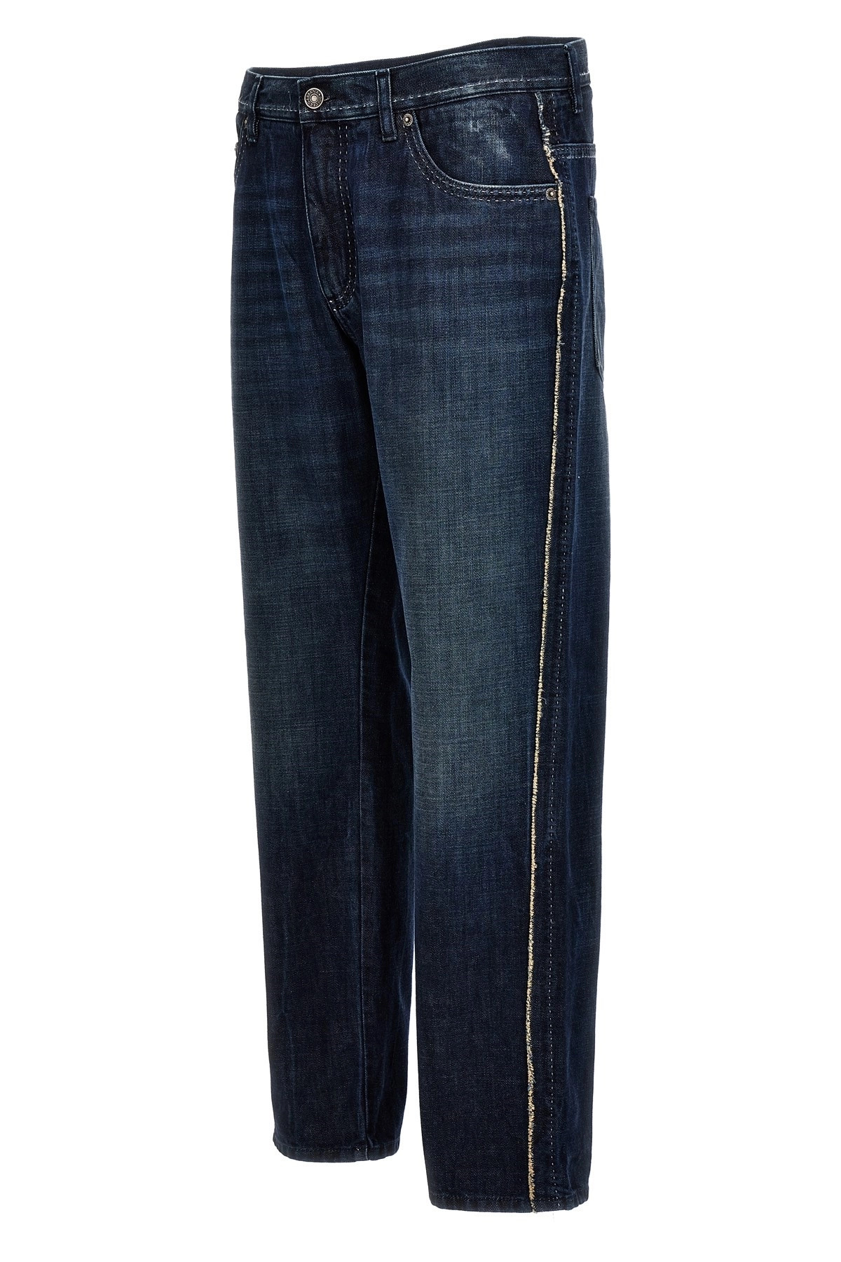 Fringed stitching jeans - 4