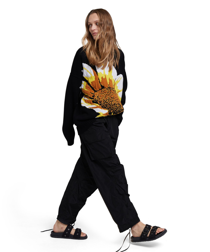 Cotton shirt with jacquard daisy insert 5
