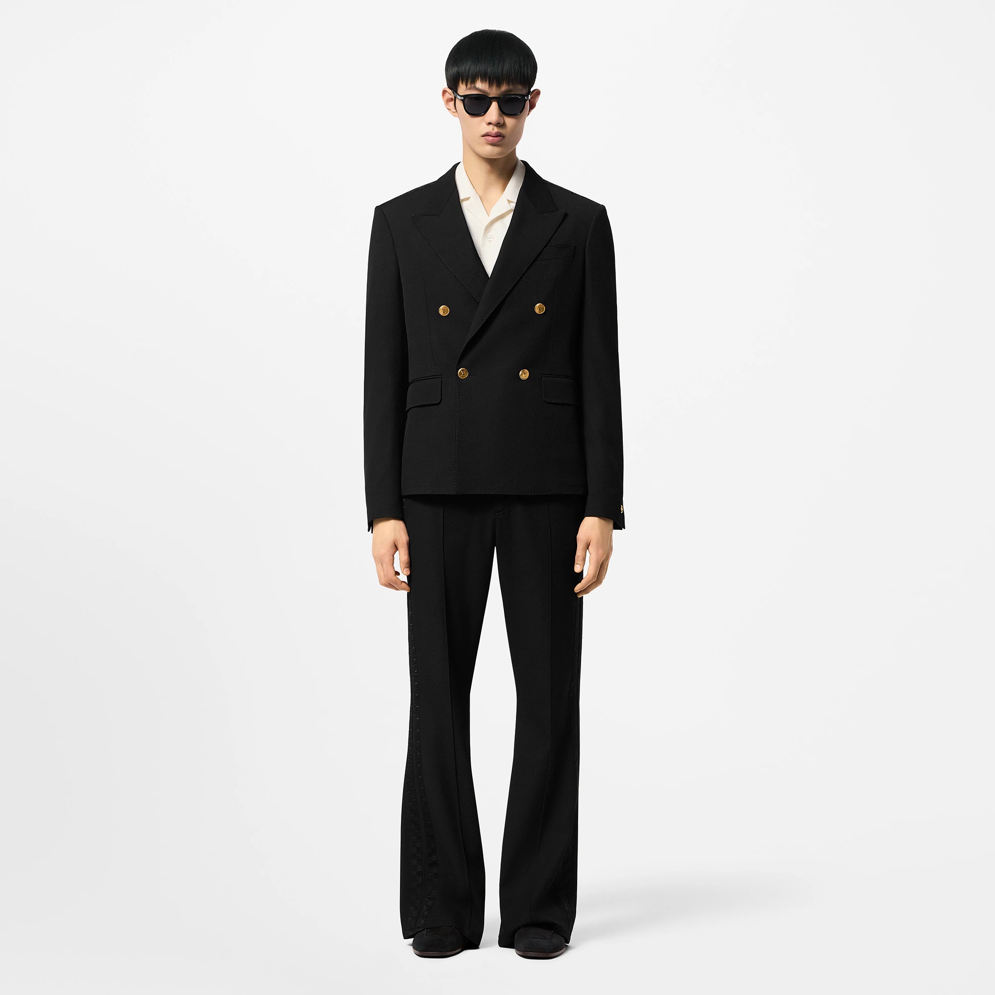 Double-Breasted Wool And Cotton Blend Tailored Jacket - 4