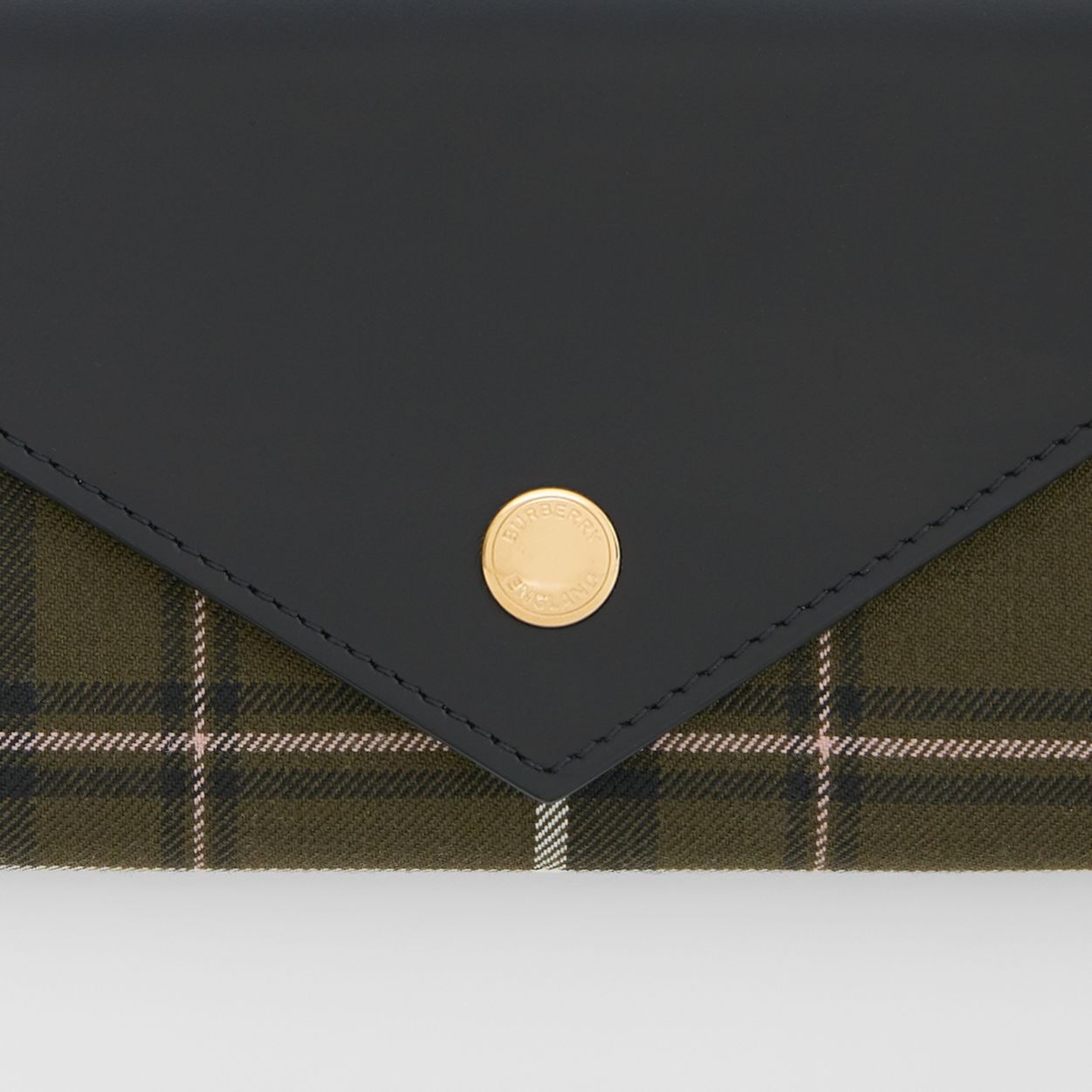 Tartan Wool and Leather Continental Wallet - 2