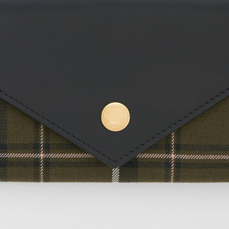Burberry Tartan Wool and Leather Continental Wallet outlook