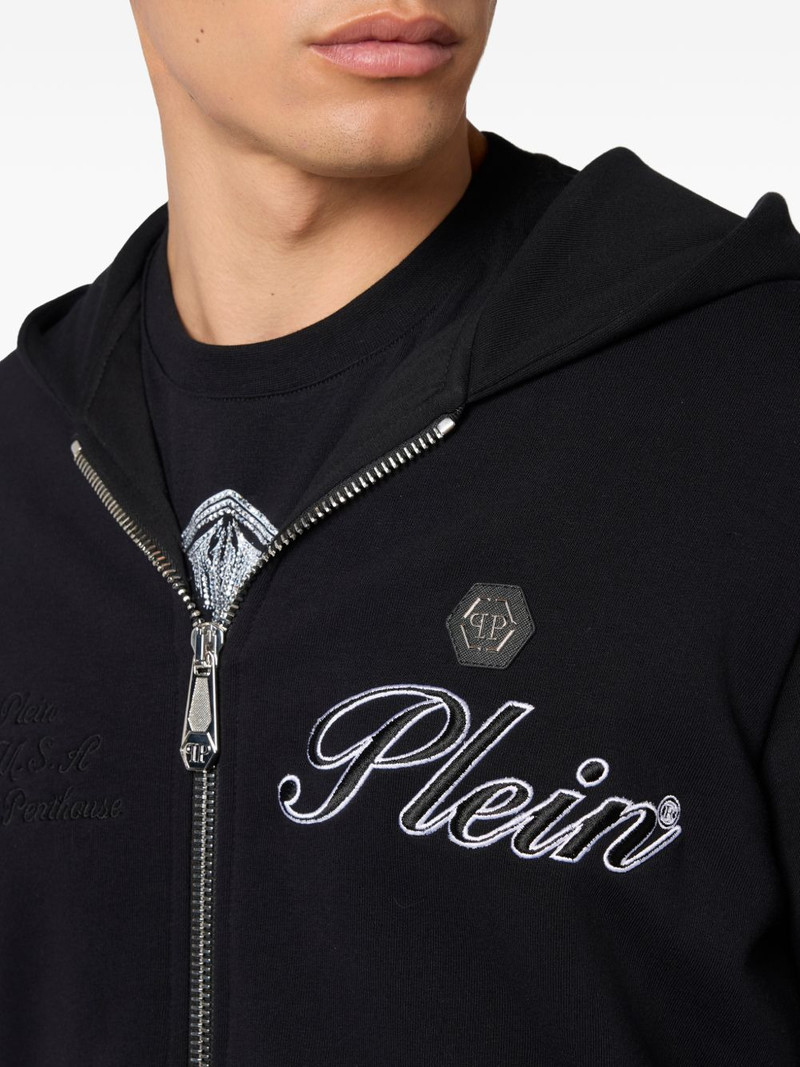 logo-embroidered zip hoodie 4