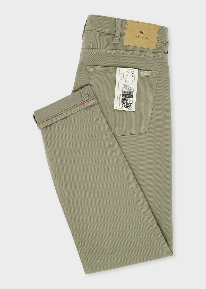 Paul Smith Tapered-Fit Washed Green Garment-Dyed Organic Cotton-Stretch Jeans outlook