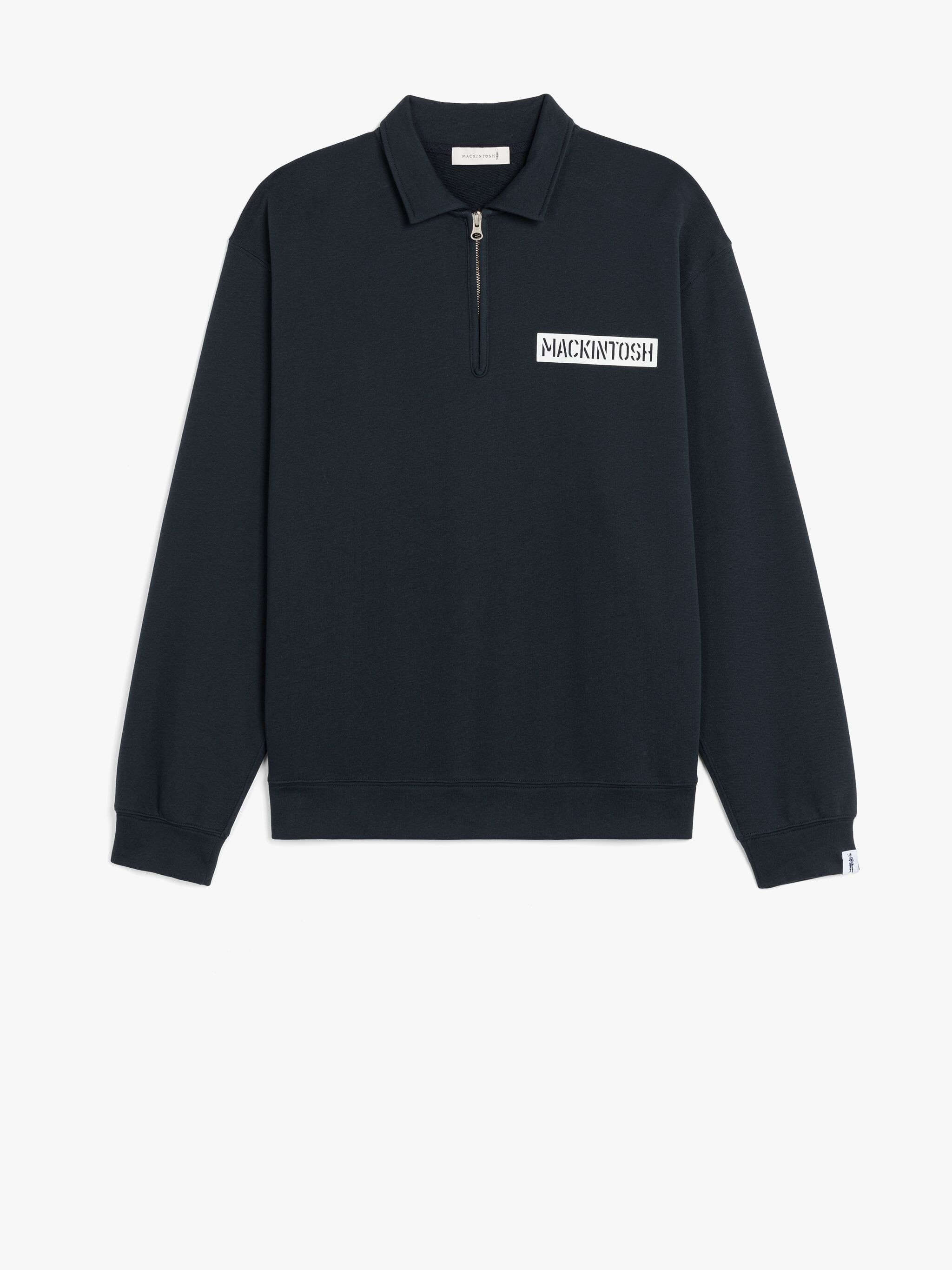 NAVY COTTON BOX LOGO SWEATSHIRT - 1