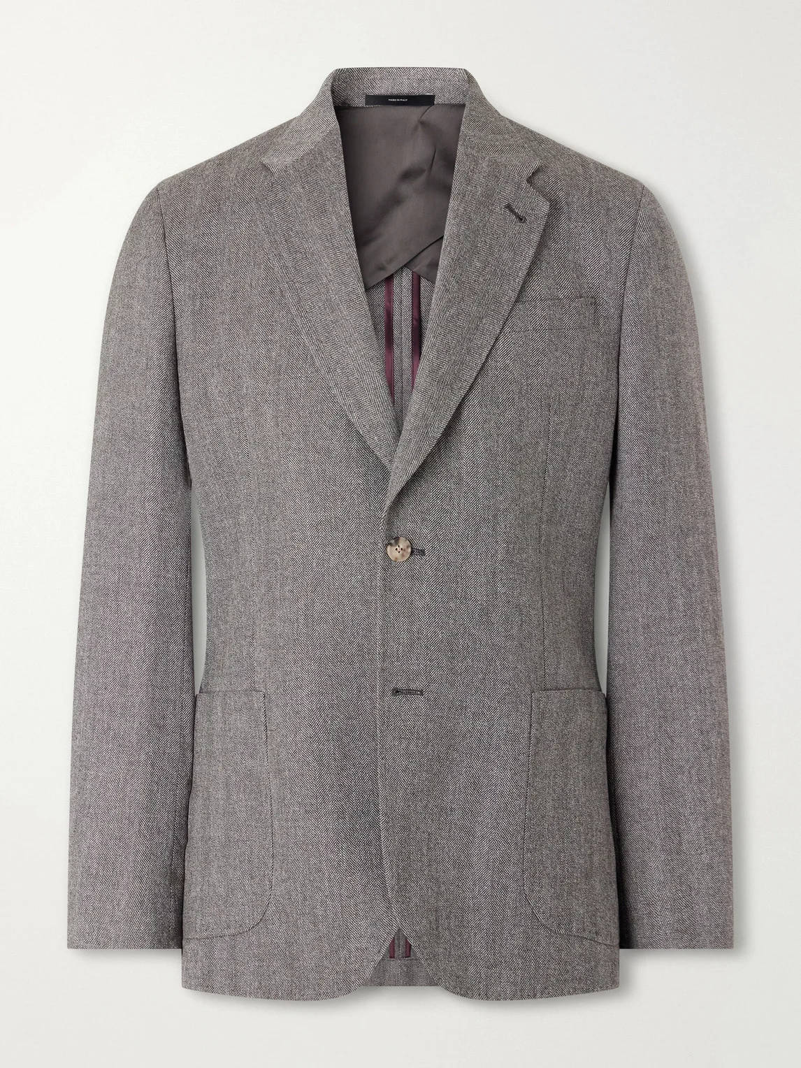Wool and Cashmere-Blend Herringbone Suit Jacket - 1