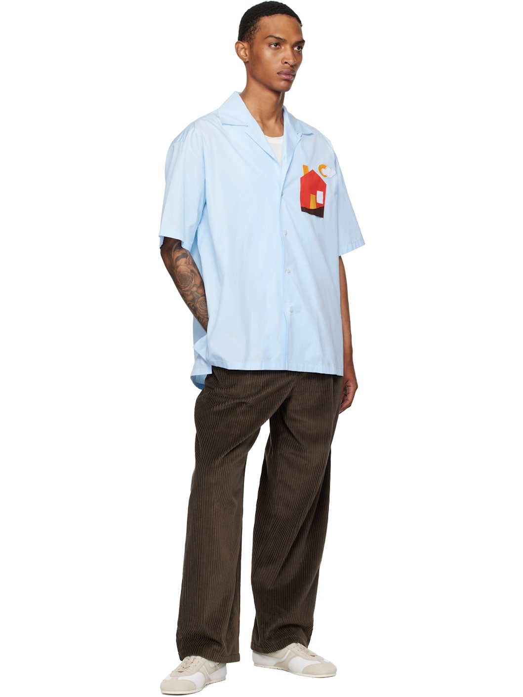 Blue Cotton Poplin Shirt - 4