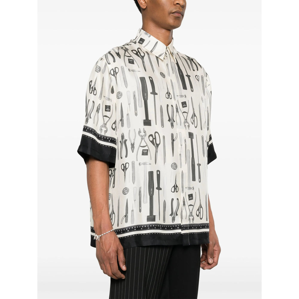 Fendi Neutrals Shirts Men - 5
