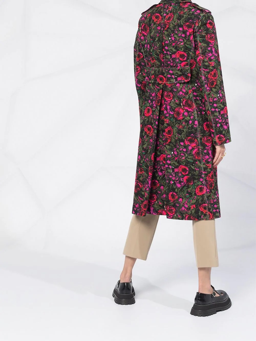 floral print tailored coat - 6