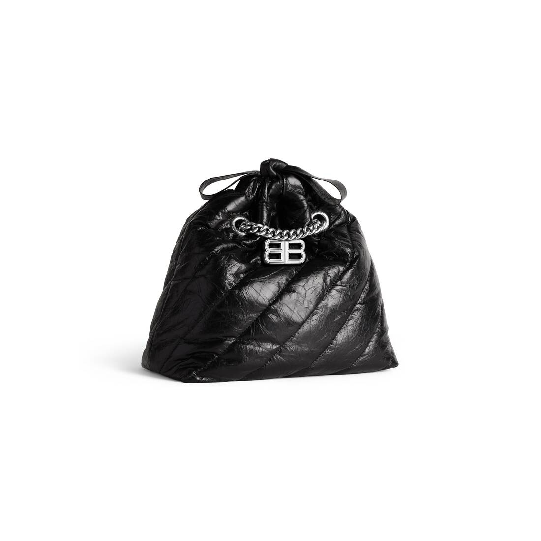 Women's Crush Small Tote Bag Quilted in Black - 4