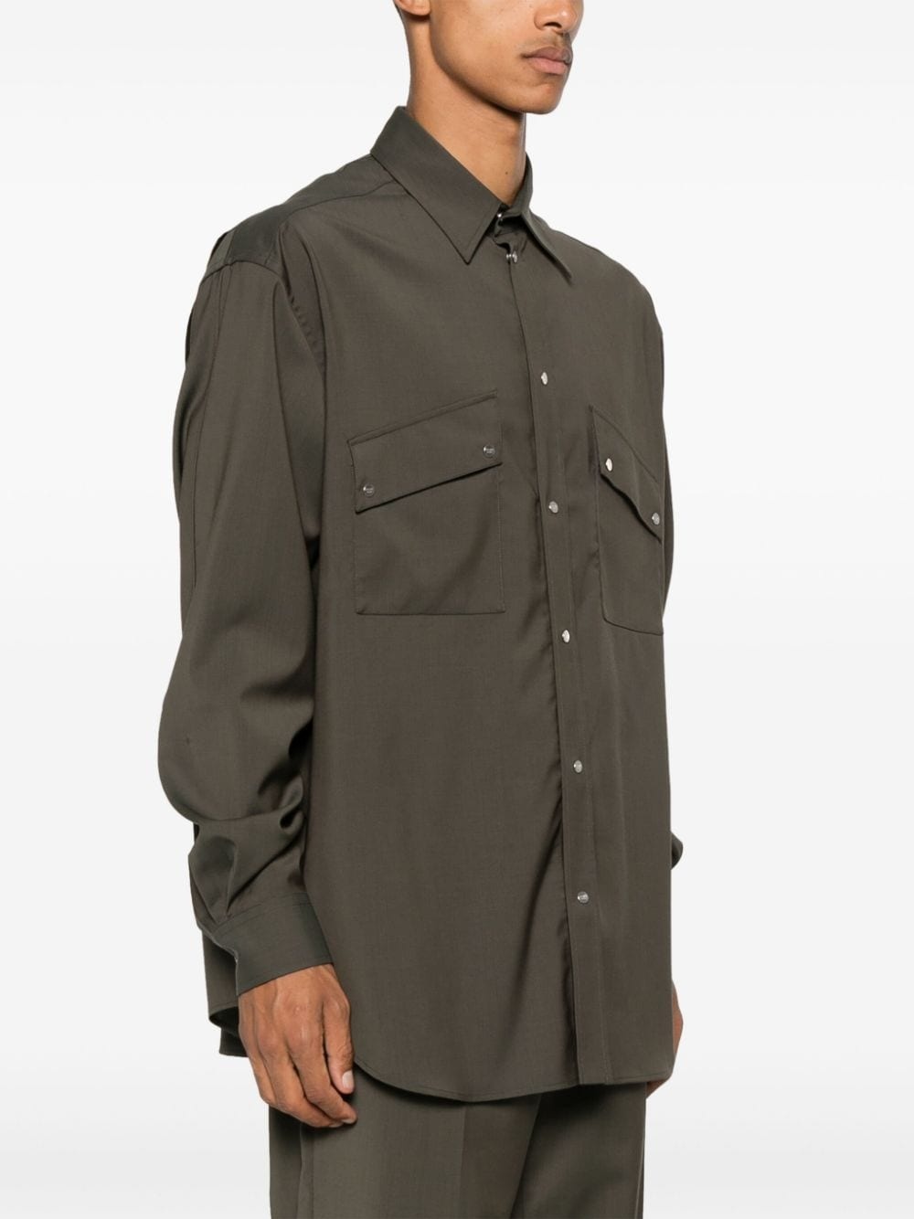 pleat-detail shirt - 3