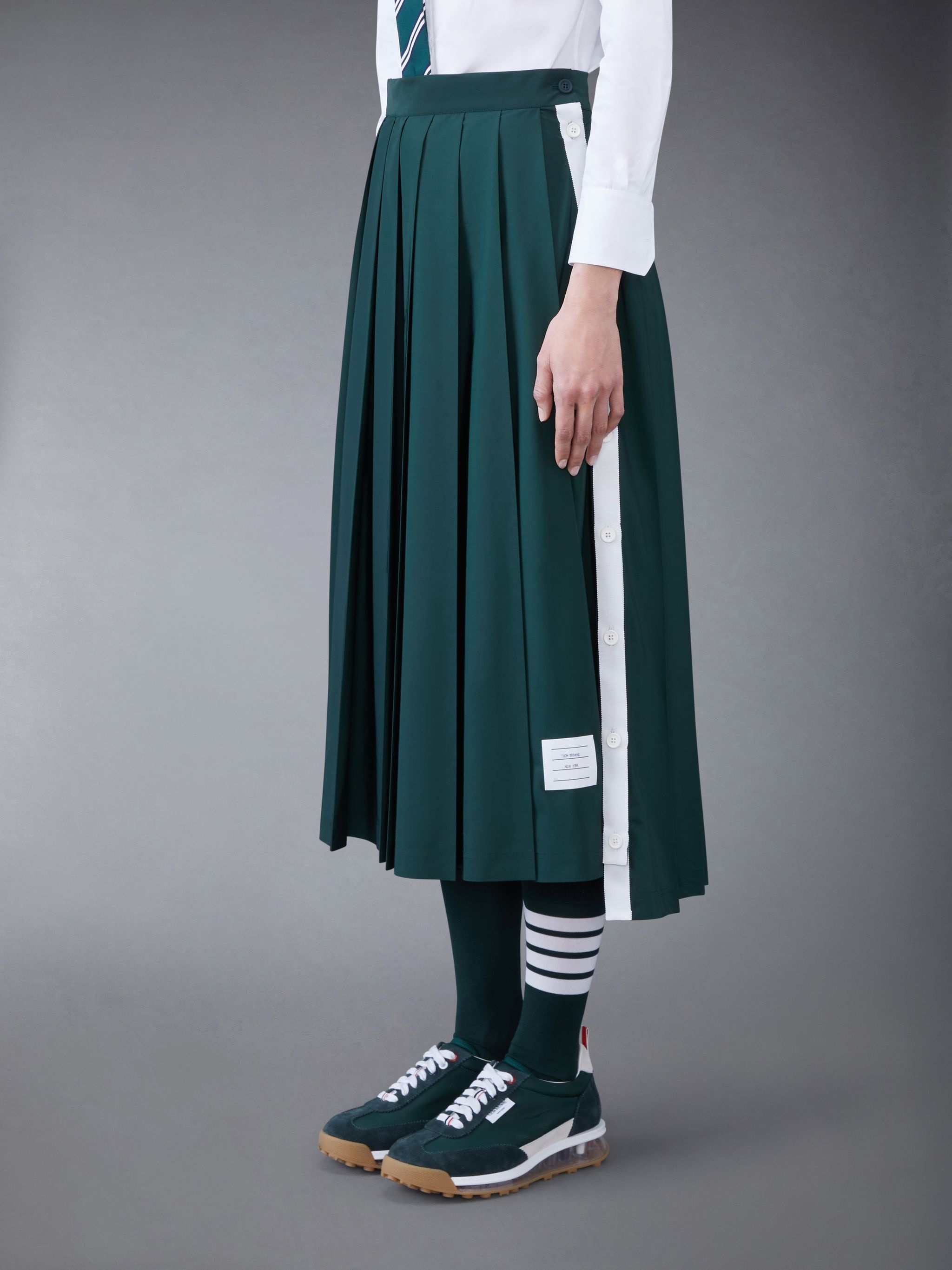 Poly Twill Side Vent Pleated Skirt - 2