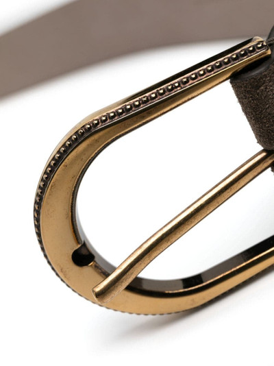 Brunello Cucinelli brushed-effect leather belt outlook