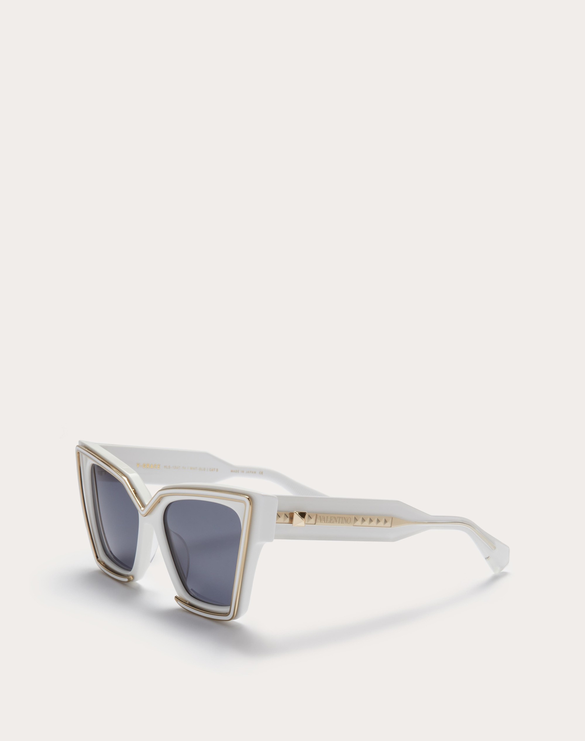 V - GRACE OVERSIZED CATEYE ACETATE  FRAME WITH TITANIUM DETAILS - 2