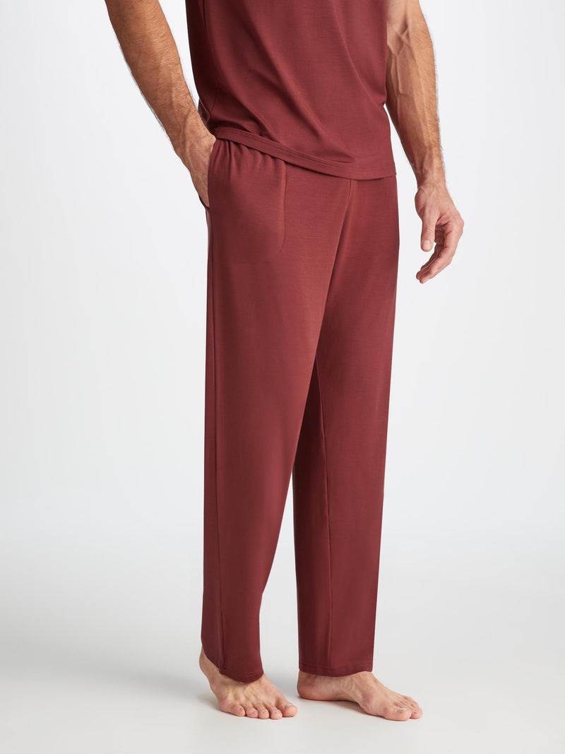 Men's Lounge Pants Basel Micro Modal Stretch Burgundy - 2