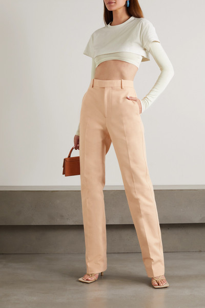 JACQUEMUS Cropped layered cotton-jersey and stretch-Lyocell T-shirt outlook