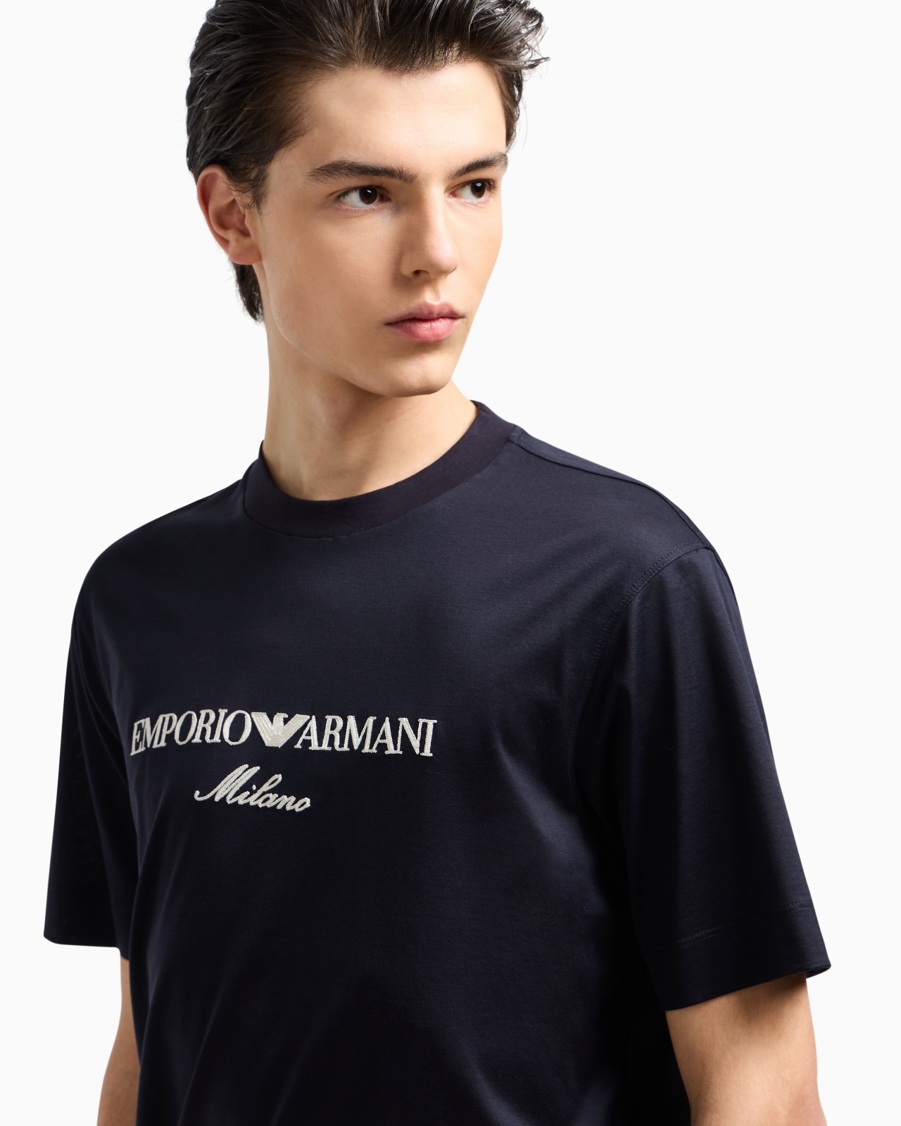 JERSEY-LYOCELL BLEND T-SHIRT WITH ASV LOGO EMBROIDERY - 5