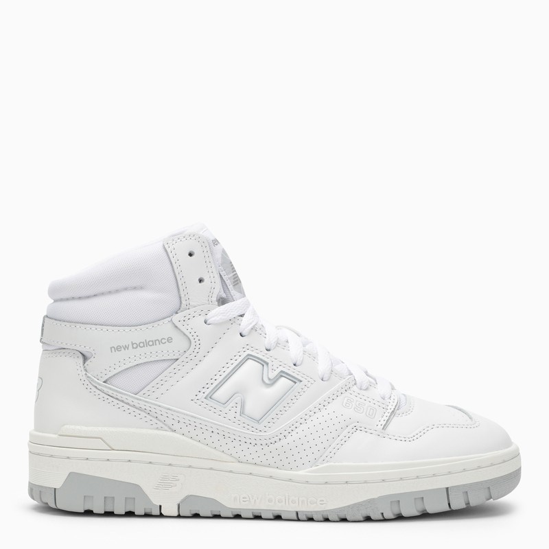 650 High white leather trainer - 1