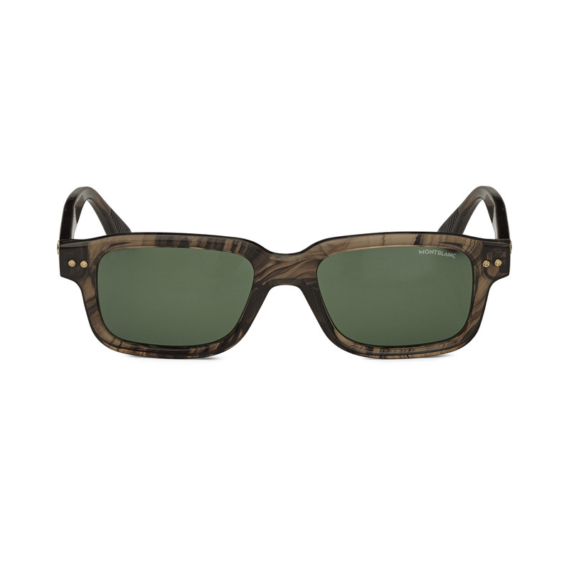 Rectangular Sunglasses with Havana-Colored Acetate Frame 1
