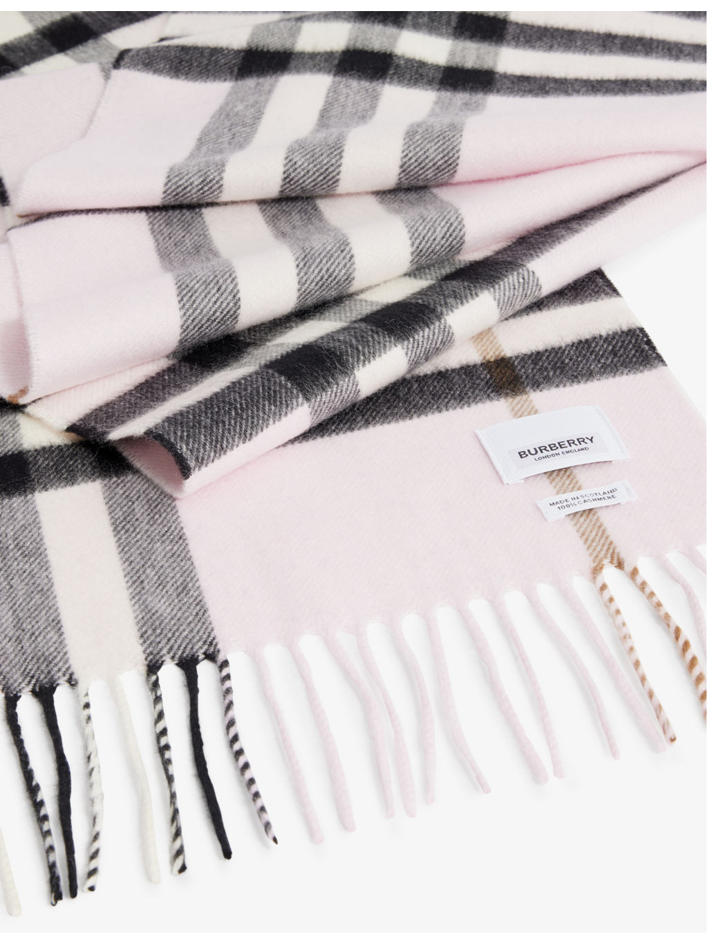 Giant Check fringed cashmere scarf - 3