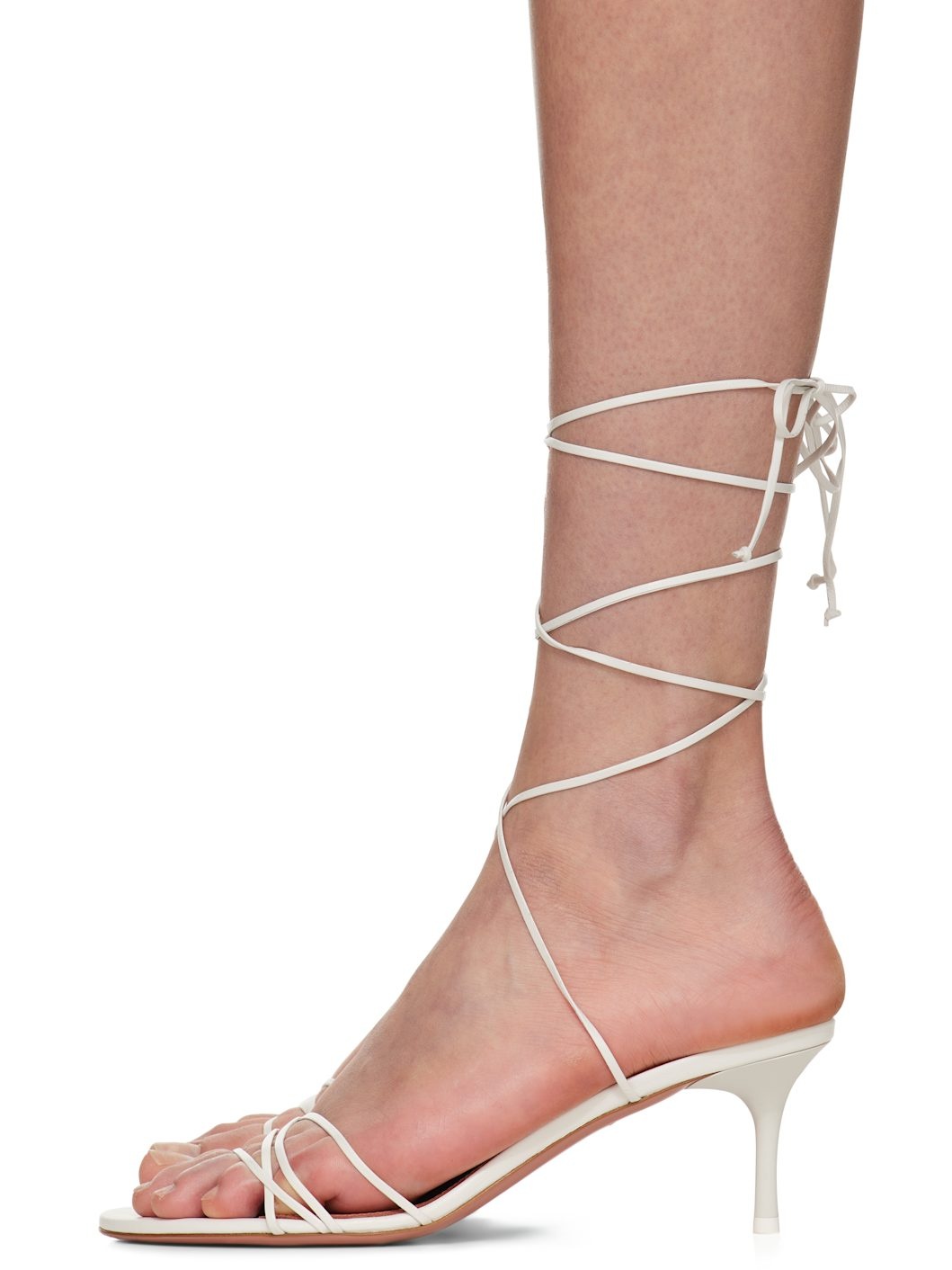 White Lori Lace Up 60 Heeled Sandals - 3
