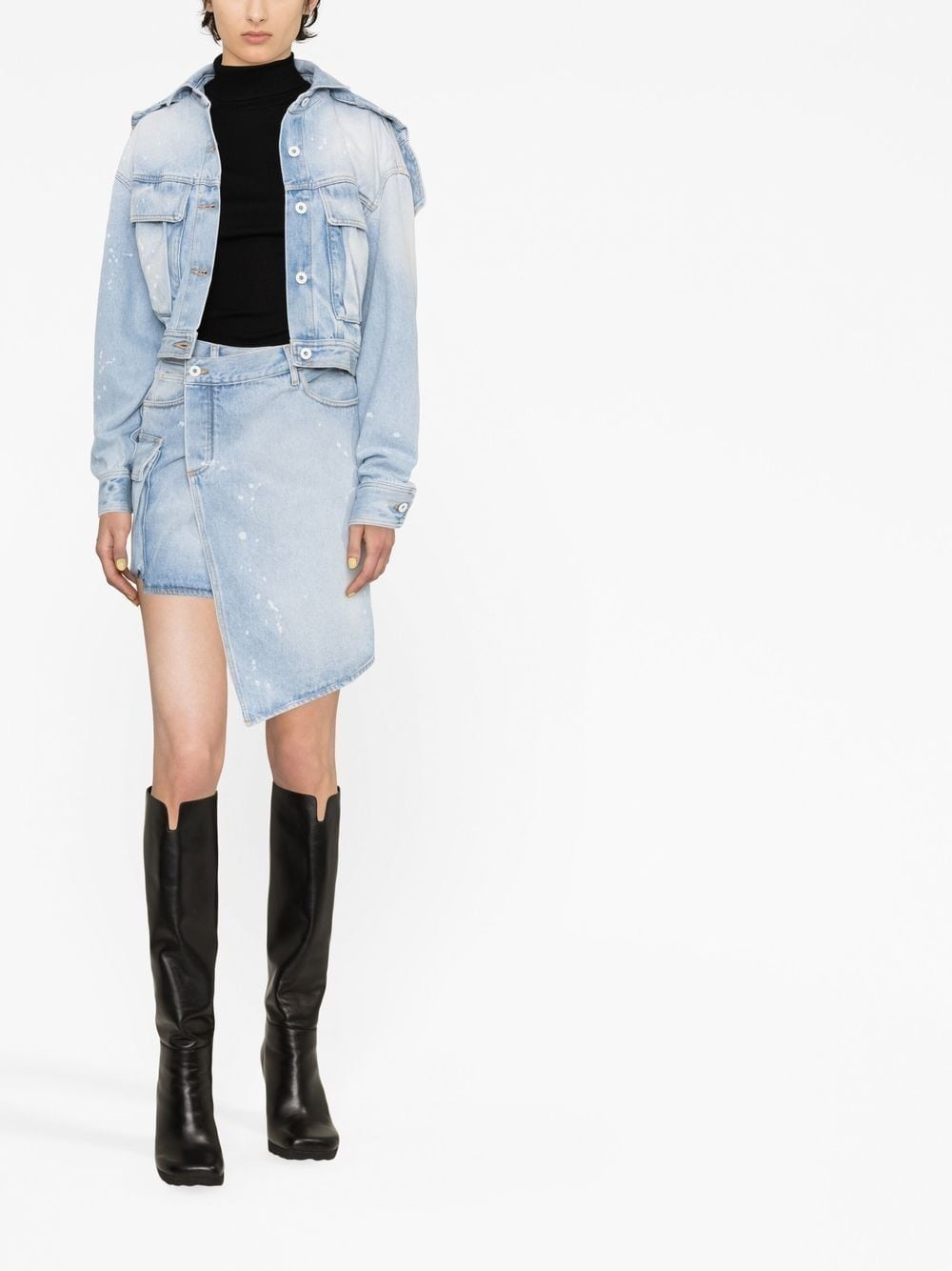 asymmetric denim skirt - 2