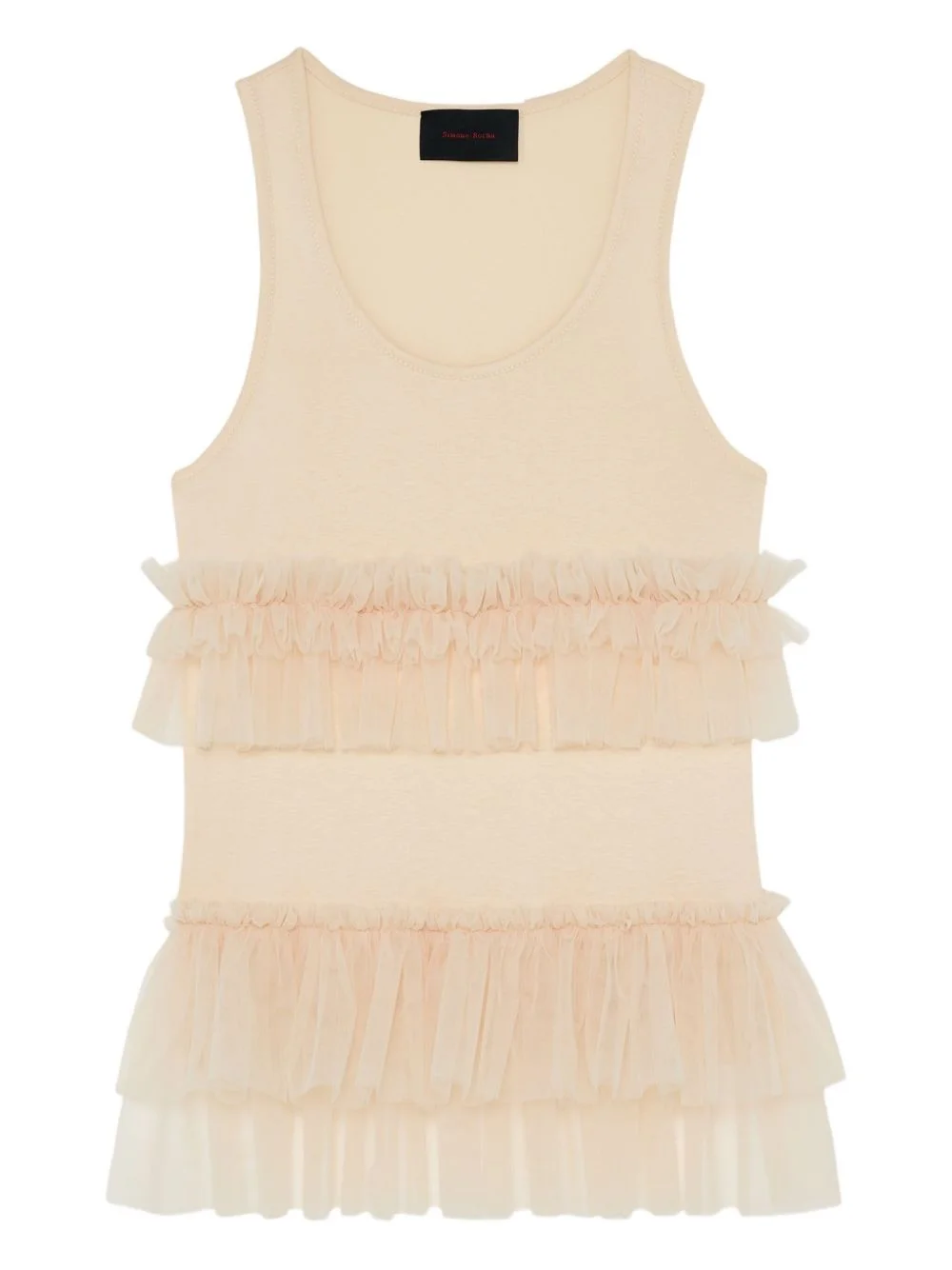 embellished tulle-trimmed tank top - 1