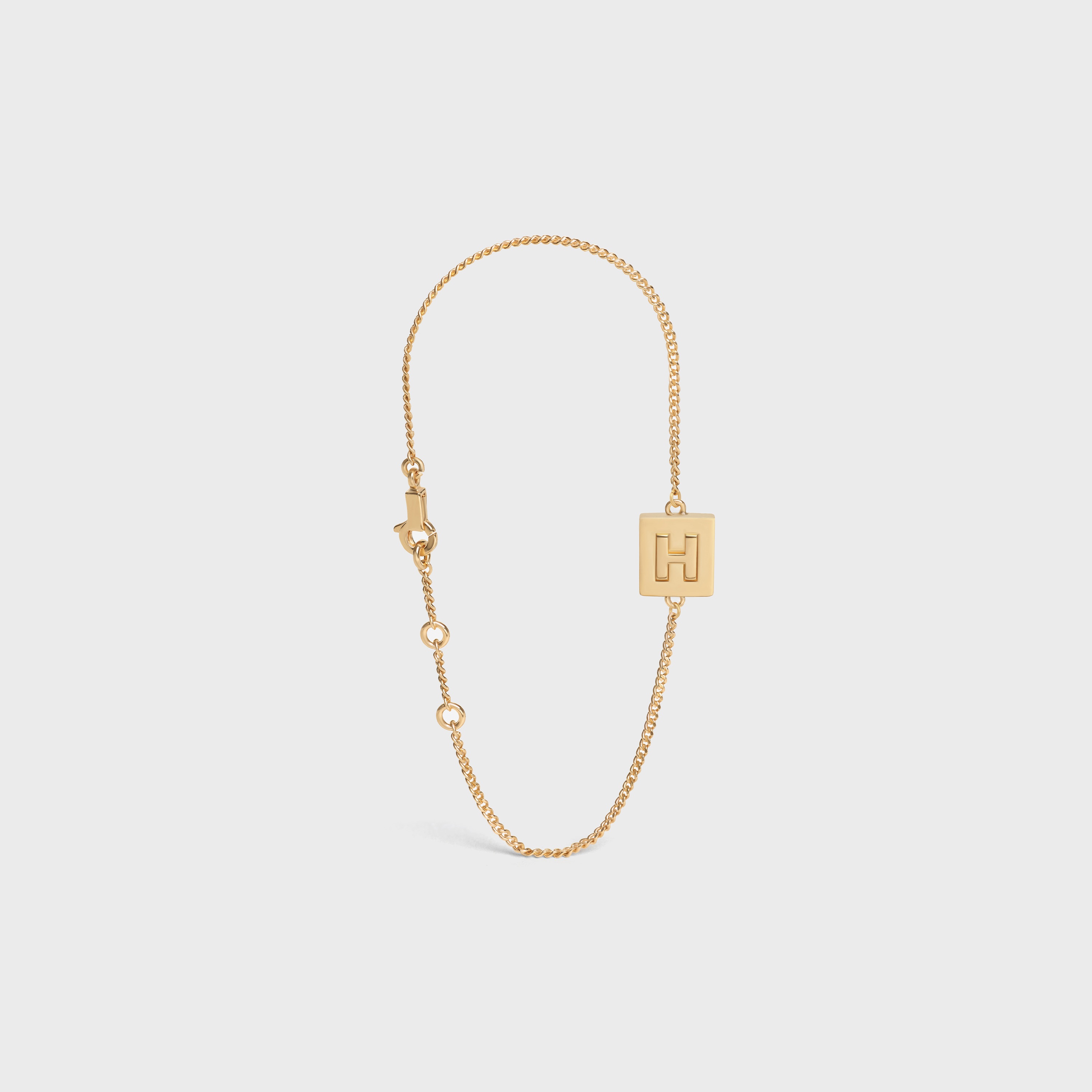 Alphabet H Bracelet in Brass with Gold Finish - 2