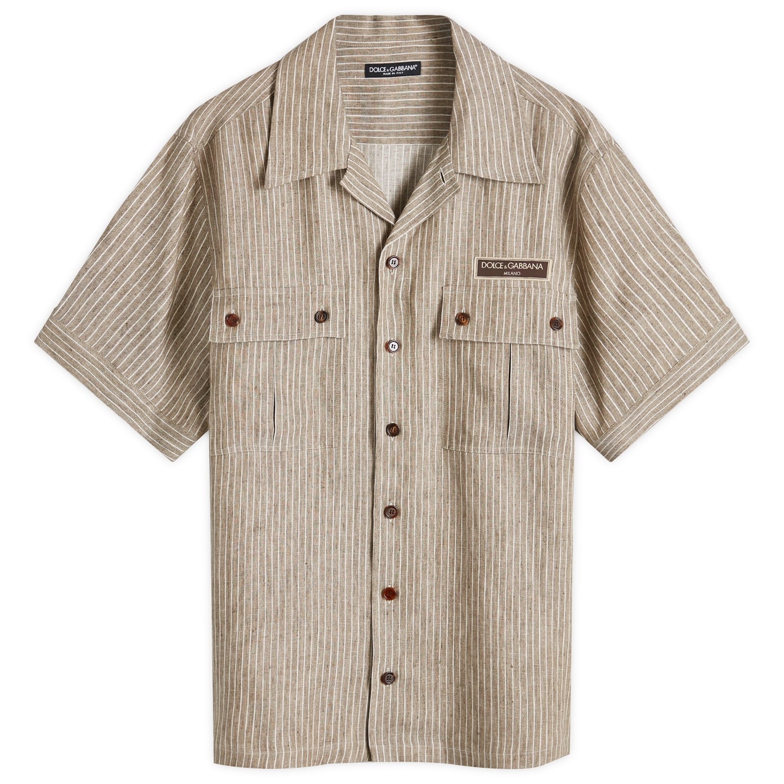 Dolce & Gabbana Pinstripe Linen Vacation Shirt - 1