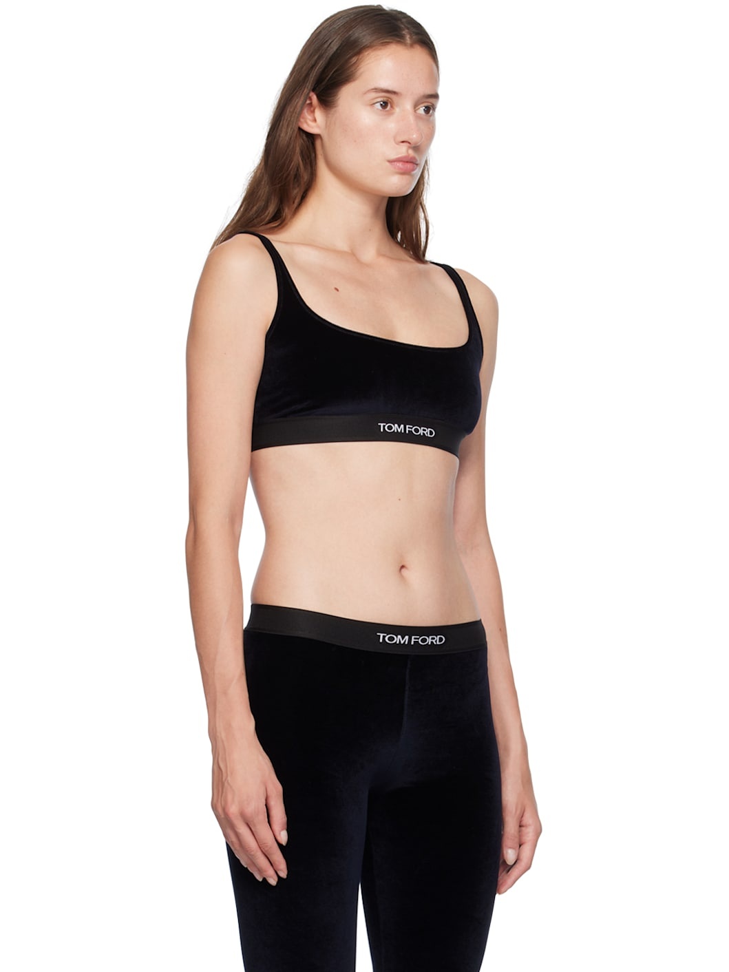 Navy Jacquard-Logo Bra - 2