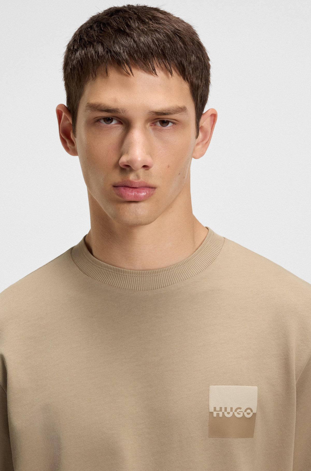 RELAXED-FIT T-SHIRT IN COTTON WITH SPLIT LOGOS - 3